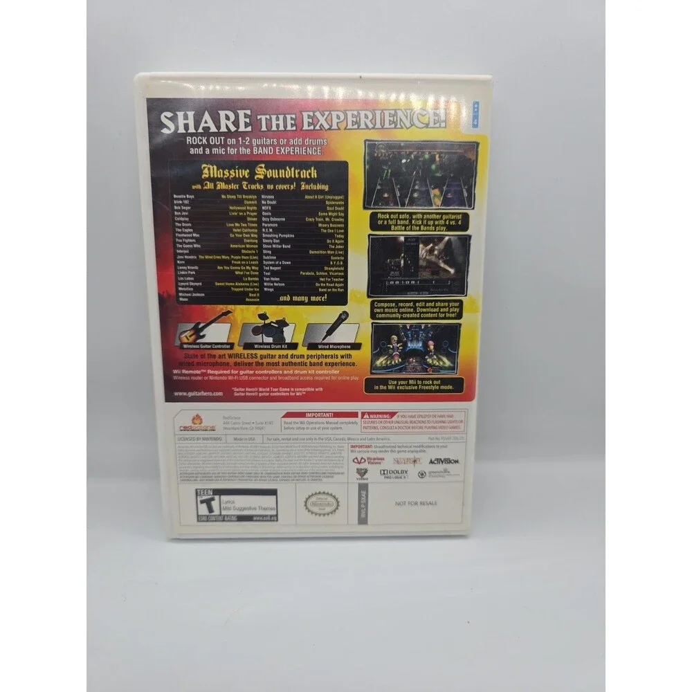 🔥Guitar Hero: World Tour (Nintendo Wii, 2008) CIB Complete
